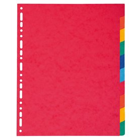 Exacompta - Réf. 2410E - Carton de 10 Intercalaires en véritable carte lustrée souple 225g/m2 FSC® avec 10 onglets neutres - For