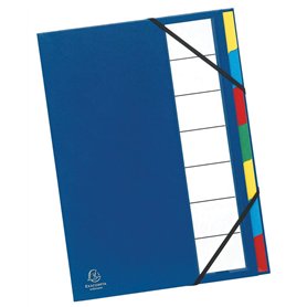 Exacompta 55322E Ordonator Trieur Rigide 7 Compartiments Dos Extensible Bleu