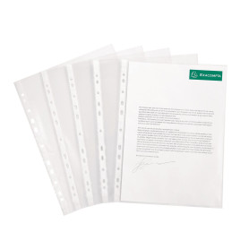 Exacompta - Réf. 5900E - Boîte de 100 pochettes perforées en Polypropylène lisse haute résistance - Epaisseur 9/100ème - Perfora