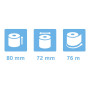 Exacompta - Réf. 40808E - Lot de 10 bobines pour tickets de caisse - largeur 80 mm x diamètre 72 mm - mandrin 12 mm - 1 pli ther