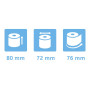 Exacompta - Réf. 43807E - Lot de 5 bobines pour tickets de caisse - largeur 80 mm x diamètre 72 mm - mandrin 12 mm - 1 pli therm