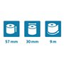 Exacompta - Réf. 43942E - Carton de 120 bobines pour tickets de carte bancaire - largeur 57 mm x diamètre 30 mm - mandrin 12 mm 