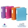 Viquel - Lot de 6 boites de classement en plastique - Lot 6 boites à archive fermeture bouton pression - Boites de rangement ass