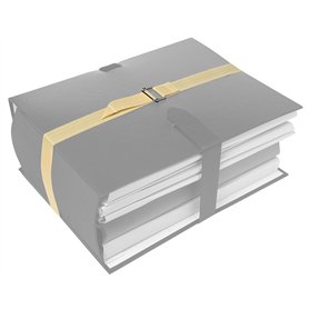 Exacompta - Réf. 6323H - Paquet de 25 sangles mastic - longueur 1 métre - avec boucle à coulisseau cranté - pour relier des doss