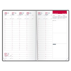 Oxford - 1 Recharge Pour Agenda Semainier - Septembre 2025 à Août 2026 - Dimension 16 x 24 cm - Reliure Cousue - Vendu Sans Couv