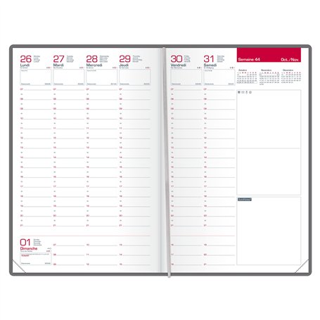 Oxford - 1 Recharge Pour Agenda Semainier - Septembre 2025 à Août 2026 - Dimension 16 x 24 cm - Reliure Cousue - Vendu Sans Couv