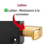 THIRARD - Boitier de serrure horizontale en applique double entrée à tirage pour entrée, gauche, axe 70mm, 140x88mm, noir