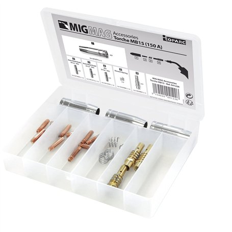 GYS - COFFRET CONSOMMABLES - POUR TORCHE MIG 150A (MB15) 041226 Boîte de consommables pour MIG torche 150 A