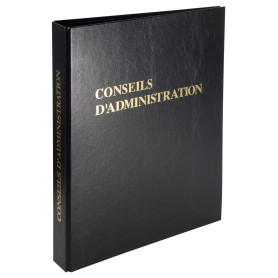 Exacompta - Réf. 46230E - 1 classeur juridique écononomique noir CONSEILS D'ADMINISTRATION - 4 anneaux