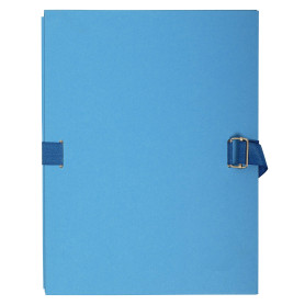 Exacompta - Réf. 223220E - 1 chemise à dos extensible en papier toilé couleur - fermeture par sangle - avec rabat en pied - bouc
