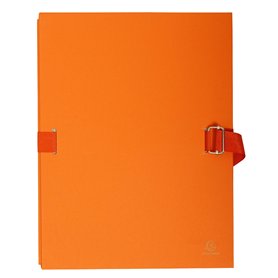 Exacompta - Réf. 223245E - 1 chemise à dos extensible en papier toilé couleur - fermeture par sangle - avec rabat en pied - bouc