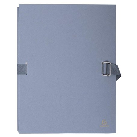 Exacompta - Réf. 223255E - 1 chemise à dos extensible en papier toilé couleur - fermeture par sangle - avec rabat en pied - bouc