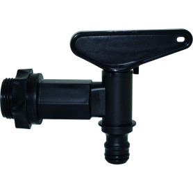 Boutté Robinet de cuve plastique PEHD 1/4 tour Nez automatique Noir