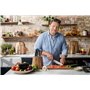 Tefal Jamie Oliver K26810 Planche à découper en bois d'acacia certifié FSC avec rainure pratique pour couper les aliments Marron