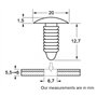 Restagraf - Fixations de Garnissage pour Certains Véhicules RENAULT - Maintien Insonorisant Capot - Réf. 1231 - Sachet de 40
