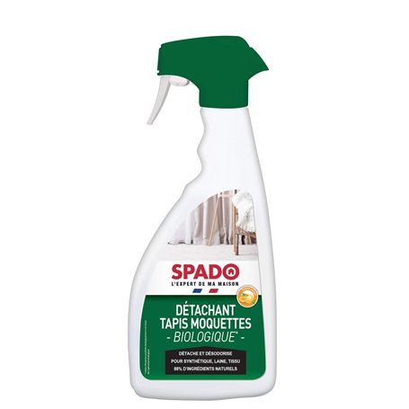 SPADO - Détachant tapis moquettes biologique - Détache et désodorise - Pour produits en synthétique