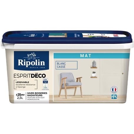 Esprit déco multi-supports blanc cassé mat - RIPOLIN - 2