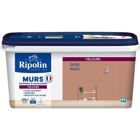 Déco murs boiseries & radiateurs ocre wadi velours - RIPOLIN - 2