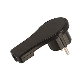 Fiche Male 16A + Terre Extra Plate Noire