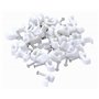 50 Cavaliers pour Cable Plat Blanc