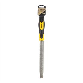 Rhino 43182 200 mm Râpe 1/2 Lime Demi - Ronde à Bois - Manche Ergonomique bi - matière - Longueur 200 mm - Garantie 5 Ans - Haut