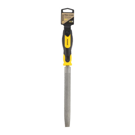 Rhino 43182 200 mm Râpe 1/2 Lime Demi - Ronde à Bois - Manche Ergonomique bi - matière - Longueur 200 mm - Garantie 5 Ans - Haut