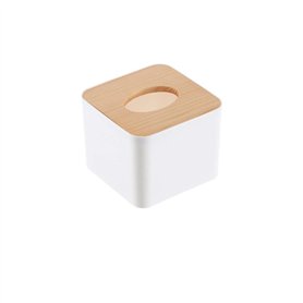 nobrands Boîte à mouchoirs-Couvercle en Bois Amovible Organisateur de Stockage de Support de boîte à mouchoirs en Plastique pour
