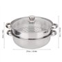27 cm/11in Pot à vapeur 2 Couches Double chaudière Soupe Cuisson Cuiseur vapeur avec couve