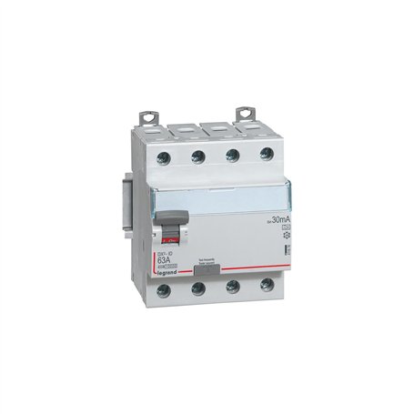 411676 Legrand - Interrupteur différentiel tétrapolaire 63A type A 30mA - 4 modules - Bornes alignées