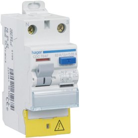 interrupteur différentiel hager - 63a - 30 ma - 2 pôles - type ac - vis / vis - bd