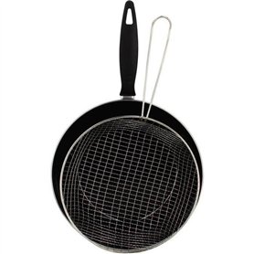 Poele a frire - MENASTYL - 3645749 - En acier émaillé - Noir - 26 cm - Tous feux dont induction