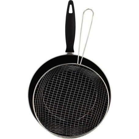 Poele a frire - MENASTYL - 3645749 - En acier émaillé - Noir - 26 cm - Tous feux dont induction