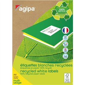APLI 102645 - Boîte de 2400 étiquettes multi-usages 100% recyclées - 63