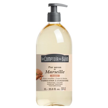 Le Comptoir du Bain Savon Surgras de Marseille Hypoallergénique 1 L