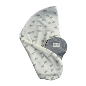Housse coussin d'allaitement et de grossesse Multirelax® jersey cœurs/gris
