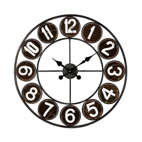 Emotion Horloge Murale Noir 60 cm Forge Métal Noir Silencieuse Style Industriel Chiffres Romains Marque Française