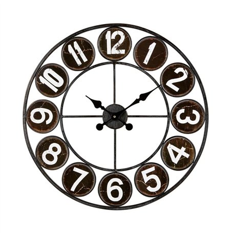 Emotion Horloge Murale Noir 60 cm Forge Métal Noir Silencieuse Style Industriel Chiffres Romains Marque Française