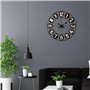 Emotion Horloge Murale Noir 60 cm Forge Métal Noir Silencieuse Style Industriel Chiffres Romains Marque Française