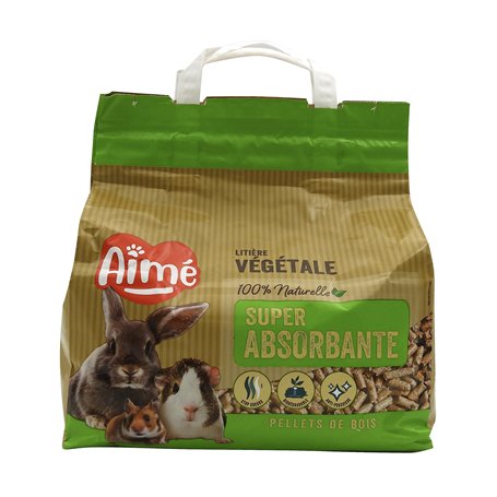 Aimé | Litière Petits Animaux PROP'Nature 5L | Litière Super Absorbante à Granulés de Bois | Litière Lapin