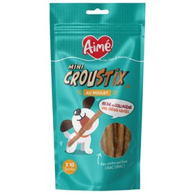 Aimé - Mini Stick à Macher - Friandise pour Chien Saveur Poulet - A Donner Entre Les Repas - Nourriture pour Chiens Faible en Ma