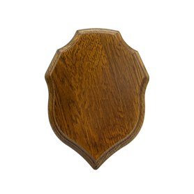 Januel - Ecusson pour Trophée de Chasse - Ecusson pour Massacre de Chevreuil- Trophée Crane de Chevreuil - Bois de Chêne - Finit