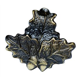 Januel - Décor Feuilles de Chêne pour Trophée de Sanglier - Fixation Dents et Grès de Sanglier sur Ecusson Trophée - Petit Modèl