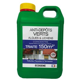 ECOGENE - Anti-depots verts algues et lichens - traite 150m²- 2 L