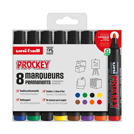 uni-ball Uni Prockey Uni Mitsubishi Pencil - Marqueur Permanent Inodore PM122 - Multisupport