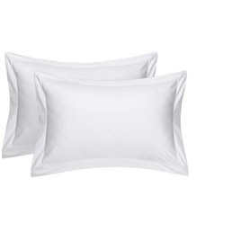 Rayyan Linens - Paire de taies d'oreiller Oxford 100 % coton égyptien 200 fils - blanc - 50 x 75 cm