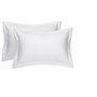 Rayyan Linens - Paire de taies d'oreiller Oxford 100 % coton égyptien 200 fils - blanc - 50 x 75 cm