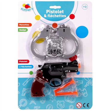 FLYPOP'S - Set de Police - Accessoires de Déguisement - 183406 - Noir - Plastique - Policier - Jouet Enfant - Carnaval - Costume