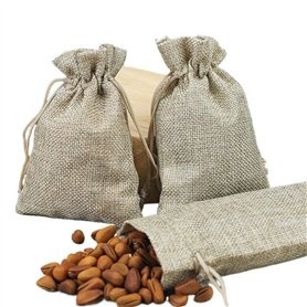Sac en jute Sacs cadeaux en lin avec cordon de serrage