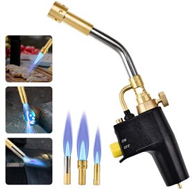 InLoveArts Torche au propane MAPP Torche de démarrage pour barbecue et brasage à haute intensité avec 3 buses/embouts