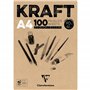 Clairefontaine 96545C Bloc Encollé Papier Kraft - 100 Feuilles Papier Kraft Vergé Brun A4 21x29